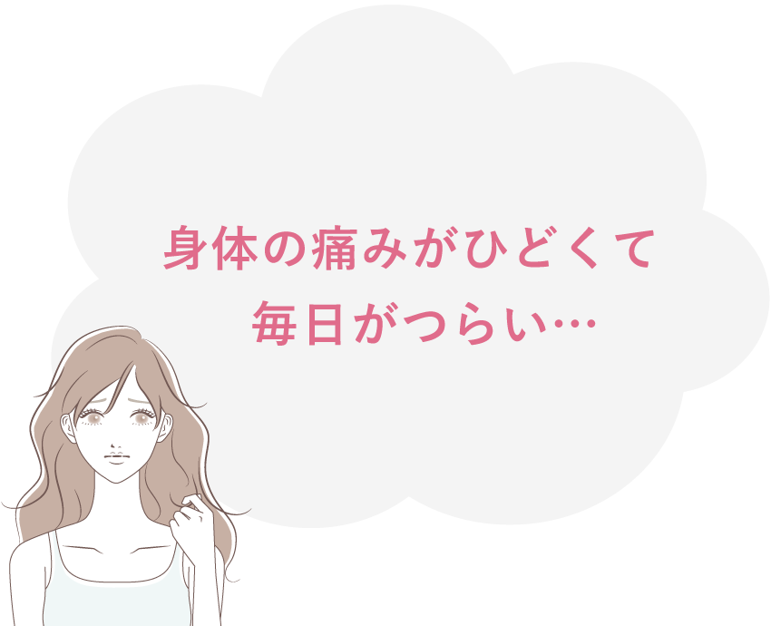 身体の痛みがひどくて、毎日がつらい…